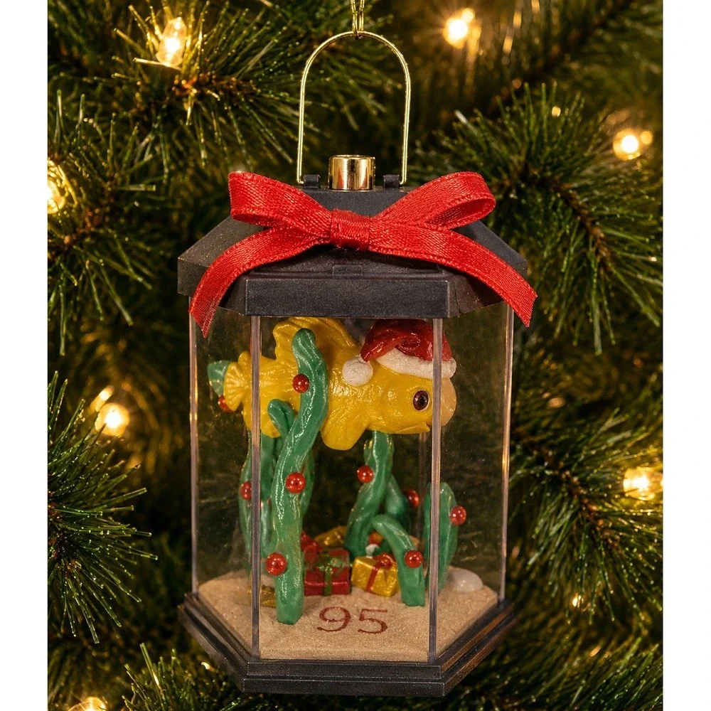 1995 Hallmark Christmas Ornament Keepsake HOLIDAY SWIM Light Magic Box Fish -581